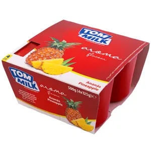 Hot Selling TOM MILK Long Shelf Life Pineapple Yoghurt 4x125g (1.3% fat)