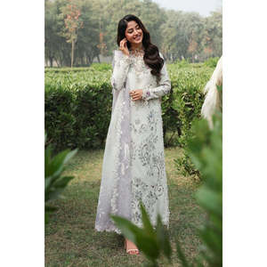 Sardinia TALES of PETALS Luxury Lawn'26 Élégant Col Montant Cloud Whisper-TC-1632 - Product Image 1