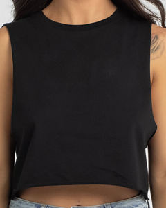 Camiseta sin mangas recortada personalizada OEM para mujer, 100% algodón, estilo Sexy, talla XS, logotipo personalizable para correr, ropa de gimnasio, camisetas sin mangas - Product Image 4