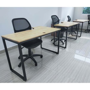 Escritorio Esquinero en Forma de L para PC, 120x70cm, Madera de Caucho con Patas de Hierro, Requiere Ensamblaje, para Dormitorio u Hotel-CD68010 - Product Image 6