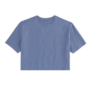 เสื้อยืดคอกลมแขนสั้นผู้ชายไซส์ใหญ่ คุณภาพสูง ปรับแต่งโลโก้ได้ ระบายอากาศดี สีฟ้าอ่อน 220gsm ผ้าออร์แกนิค 100% - Product Image 4