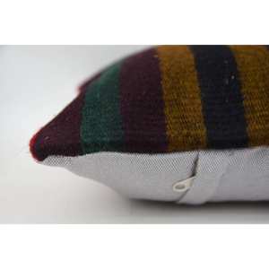 Multicolor Wool Kilim <b>18x18</b> Inch Luxury Decorative Accent Pillow Woven Vintage Pattern Leaves 12x12 Inverted Patchwork Design - Product Image 4