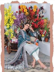 Haute Qualité 100% Coton Shalwar Kameez Dames Costumes Pakistanais Imprimé Collection D'été Plus Options De Taille-Importation Directe - Product Image 4