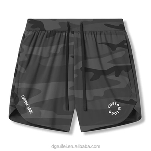 Pantalones cortos deportivos de baloncesto de corte dividido para gimnasio de calle alta para hombre con impresión personalizada, cintura de malla de secado rápido, cordón sólido 7 entrepierna - Product Image 5