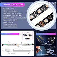 Bande LED à pixels adressables DMX512 RGBW SMD5050 60 LED par mètre DC12V 24V 10mm IP20 IP65 IP67 pour éclairage architectural et scénique