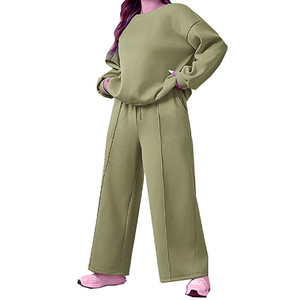 ชุดเซ็ตสองชิ้นแฟชั่นใหม่สำหรับฤดูหนาว สวมใส่สบาย สไตล์ลำลองสำหรับผู้หญิง กางเกงจ็อกกิ้งพร้อมเสื้อสเวตเชิ้ตคอปก - Product Image 5