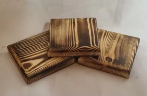Dessous de verre personnalisé de forme carrée avec logo gravé au laser Dessous de verre en noyer par artisanat en croissant - Product Image 5