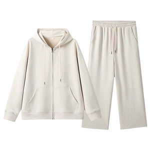 Survêtement unisexe personnalisé en molleton respirant 100% coton de couleur unie 2 pièces pour l'hiver avec impression numérique - Product Image 4