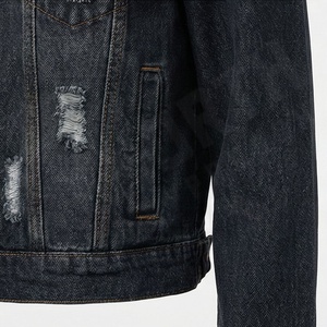 Veste en jean décontractée déchirée pour homme, denim ajusté de haute qualité, lin, élasthanne, respirant, prix de gros, mode d'hiver - Product Image 5