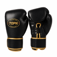 Gants de boxe en cuir PU personnalisés, vente en gros directe d'usine, 6oz 8oz 12oz, pour hommes et femmes, entraînement et sparring, fermeture auto-agrippante, marque TOPN