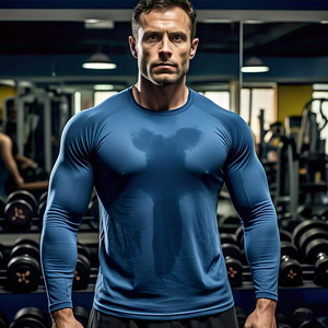 OEM 100% poliéster Fitness Wear camisetas capa Base compresión camiseta ligera entrenamiento atlético compresión camiseta hombres - Product Image 3