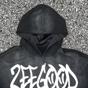 เสื้อมีฮู้ดสวมหัวโอเวอร์ไซส์ผู้ชาย3XL ผ้าคอตตอนปักลายนูน3D สไตล์ฝรั่งเศสสำหรับฤดูหนาว - Product Image 4