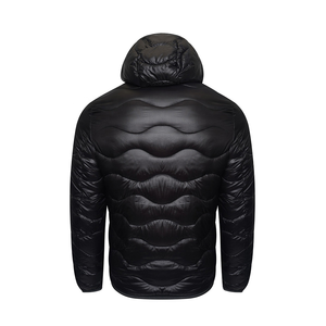 Vestes d'hiver matelassées pour hommes, à capuche avec col montant, logo sur le devant, doublure en coton, couleurs et tailles personnalisables, service OEM - Product Image 2