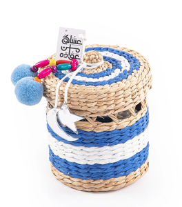 Sisu ตะกร้างานฝีมือผักตบชวาธรรมชาติน่ารักสีสำหรับตกแต่งบ้านการจัดระเบียบและสไตล์สำหรับวันหยุดรามานดา - Product Image 3