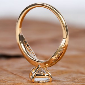 Bague élégante en or jaune massif 14 carats avec diamants pour femmes, bague de fiançailles en diamant certifié Igi - Product Image 3