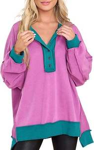 Sweatshirts d'hiver surdimensionnés esthétiques pour femmes et filles, tenue preppy, mode 2025, pull à col rond, design personnalisé, logo sur le devant - Product Image 5