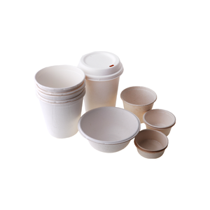 Platos de arroz para acampar de papel compostable con patrón de plantas - Product Image 1