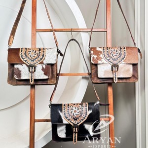 Moda mujer 2025 gran capacidad personalizada mano Tooled cuero multifunción Crossbody Laptop Bag genuino cuero de vaca bolso de hombro - Product Image 1