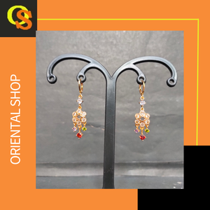 Boucles d'oreilles de super qualité serties de boucles d'oreilles fantaisie en plaqué or 22CT de forme ronde à la mode à vendre - Product Image 6