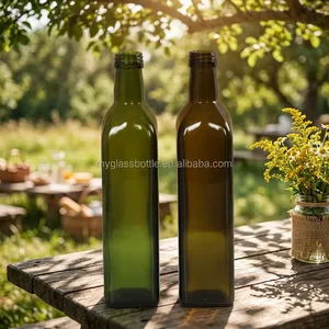 Bouteille en verre de haute qualité 250ml 750ml 1000ml Vert antique <span class=keywords><strong>Huile</strong></span> <span class=keywords><strong>d</strong></span>'<span class=keywords><strong>olive</strong></span> pour la cuisson Bouchon à vis durable - Product Image 2