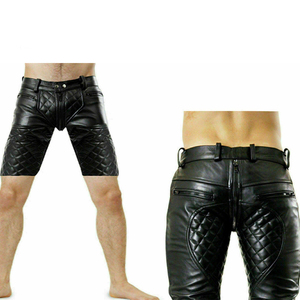 Pantalones Cortos Cargo de Cuero Genuino para Hombre, Pantalones Cortos de Alta Calidad para Club, Pantalones Cortos de Cuero para Hombre, Verano Otoño, Personalizados, Lisos, Teñidos, para Adultos - Product Image 3