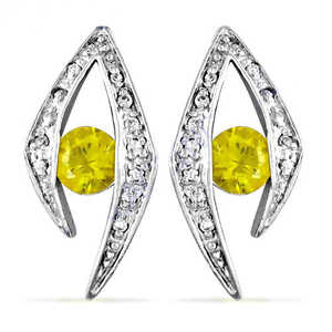 Boucles d'oreilles tendance pour femmes en argent 925 avec pierre précieuse jaune, diamant, or 14K 18K, or rose principal, forme de fleur pour un usage quotidien, cadeaux - Product Image 3