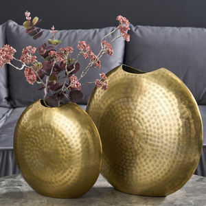 Juego de 2 floreros de Metal con diseño de textura 2025 para jarrones de Metal decorativos de Mesa para el hogar - Product Image 5