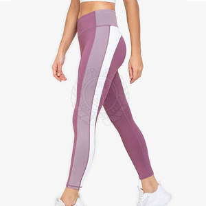 Venta al por mayor último diseño sólido medio elástico cintura Yoga Leggings pantalones de alta calidad Activewear secado rápido transpirable - Product Image 1