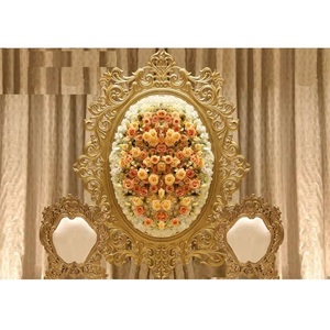 ฉากหลังงานแต่งงานทรงวงรี วัสดุไฟเบอร์กลาส น้ำหนักเบา ดีไซน์ทันสมัย คลาสสิก หรูหรา สำหรับงานแต่งงานแบบอินเดีย - Product Image 1