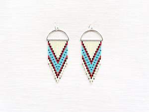 2025 tendencia nuevo bordado a mano Boho étnico geométrico doble círculo Artificial Arco Iris colorido pendiente para mujeres por HF CRAFTS - Product Image 5