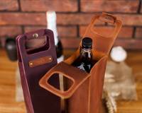 Housse élégante vintage de luxe pour bouteille de vin en cuir véritable, imperméable, anti-poussière, avec poignée, panier personnalisable pour pique-nique