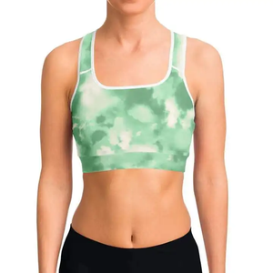 Sujetador Deportivo de Yoga para Mujer, Tejido Acordonado Sin Costuras de Alta Calidad con Estampado Abstracto, Ropa Deportiva para Gimnasio, Fitness y Entrenamiento - Product Image 1