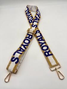 <b>CRYSTAL</b> CRAFT Classic Checkered Customized <b>Glass</b> Beaded Purse Strap Custom Logo White Gold Seed Beads Indian Fashion Accessories - Product Image 5