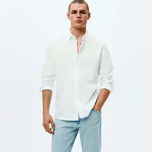 사용자 정의 OEM 여름 새로운 캐주얼 패션 인기있는 간단한 느슨한 전체 매치 남자의 긴팔 셔츠 도매