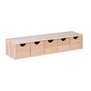 WELL HOME Mueble de Almacenamiento de Madera de Pino con 5 Cajones, 57x14x11.3cm - Product Image 1