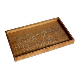 Plateau rectangulaire plateau de service en bois haute vente plateau à chocolat incrusté serpillière fabriqué au Vietnam - Product Image 1