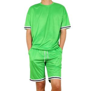 Camiseta y pantalones cortos de cuello redondo para hombre, conjuntos dobles de temporada de verano, ligeros, con bolsillos laterales - Product Image 3