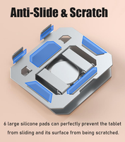 Support de Tablette Rotatif Double 360° pour Bureau avec Base en Acier au Carbone, Bras Double Réglable pour iPad