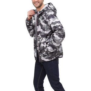 Veste coupe-vent d'hiver en toile légère pour homme, à double panneau, avec capuche imperméable, streetwear - Product Image 5