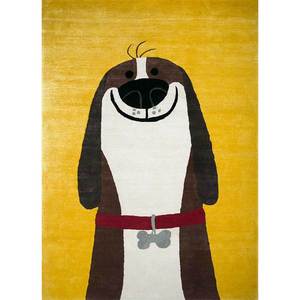 Tapis tufté à la main en laine et viscose dorée Confetti Top-167 pour la décoration des bébés et des enfants - Product Image 1