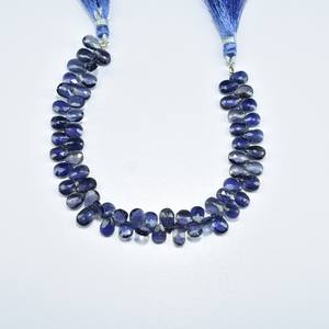 Cuentas de forma de pera facetadas de iolita Natural, cuentas sueltas de piedras preciosas para hacer joyas, collar, pendientes, venta al por mayor - Product Image 1