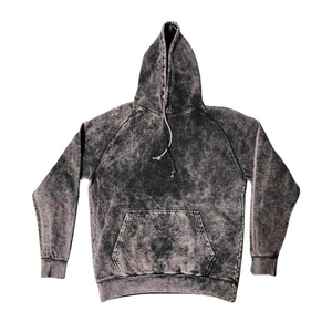 Sweat à capuche en polaire pour homme, broderie personnalisée, délavé à l'acide, vintage, lavé, avec strass, fermeture éclair, hiver, 100% coton, écologique - Product Image 1