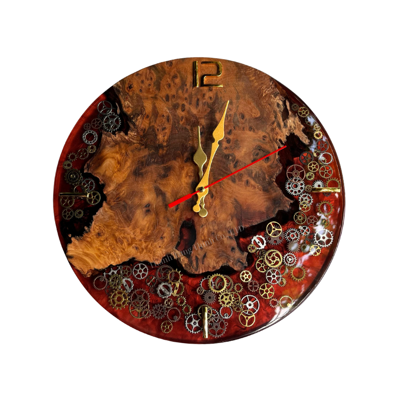 Tendencia caliente-Reloj de madera de resina epoxi personalizado
