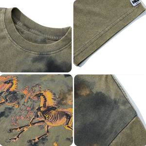 T-shirt tendance personnalisé à col rond et manches courtes pour hommes en bambou avec nœud en maille en soie glacée T-shirts pour hommes - Product Image 6