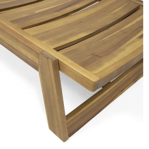 Silla de exterior hecha de madera de teca maciza de tamaño largo, adecuada para jardín o playa. - Product Image 4
