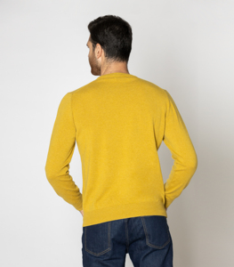 Top Bán Tay Dệt Kim Odm Mùa Đông Áo Len Dài Tay Áo Crew <span class=keywords><strong>C</strong></span>ổ Rắn Màu Vàng 100% Cashmere - Product Image 2
