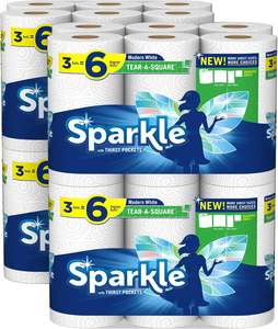 Wholesale Sparkle 3 Ply High Absorbent Disposable Kitchen Roll Pick-A-Size 24 Double Rolls = 48 Rolls - Product Image 1