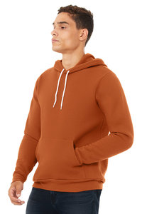 Sweat-shirt à capuche en éponge française unisexe de poids moyen, orange brûlé, chiné, lavage confortable pour vêtement, coton brodé teint en bambou - Product Image 2