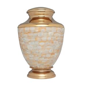 Luxury Brass Keepsake Cremation Urns With Mother of Pearl High Quality Adult Funeral Urns Coffin <b>Casket</b> <b>for</b> Human <b>Ashes</b> - Product Image 2