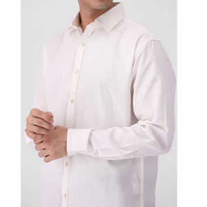 Casual <b>Long</b>-Sleeved <b>Shirts</b> <b>White</b> Textured Good Quality Made In Pakistan Adult Wear <b>Long</b> <b>Sleeve</b> <b>Shirt</b> BY AMAZING INDUSTRIES - Product Image 5